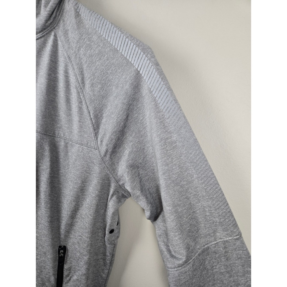 American Eagle Mens Gray Activewear Hoodie Sweatshirt Zip Pockets Small AE Logo - Picture 5 of 13